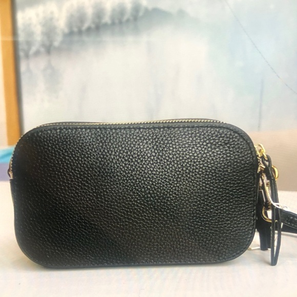 Tory Burch Black Textured Wristlet